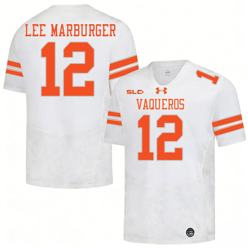 UT Rio Grande Valley Vaqueros #12 Eddie Lee Marburger College Football Jerseys,Uniforms-White